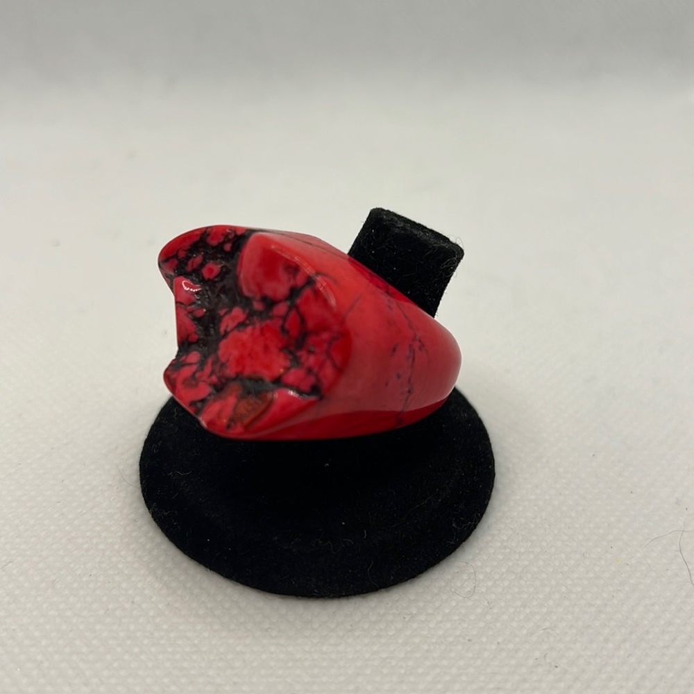 Hot Pink Howlite Stone Ring